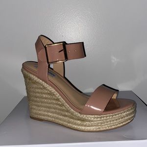 Steve Madden cute blush pink/mauve platform espadrille wedge